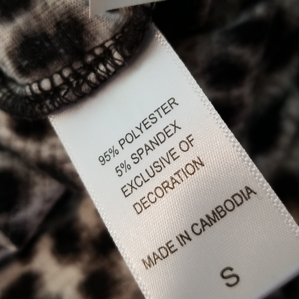 BETSEY JOHNSON Vintage 90s Leopard Fleece Thermal LS Tee Small - Picture 6 of 6